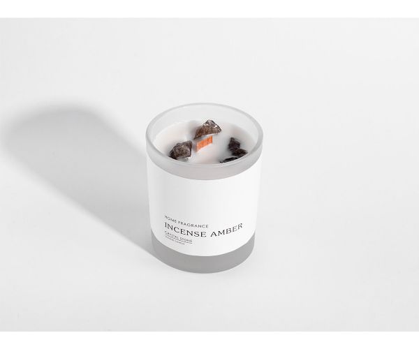 شمعة معطرة بفتيلة خشبية برائحة الكريستال